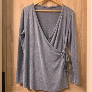 Blue PinkBlush Faux-Wrap Sweater